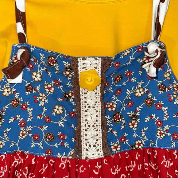 Boutique Girls Western Tickled Pink Rodeo Cowgirl Bell Sleeve Shirt & Dress 6 - Picture 10 of 16